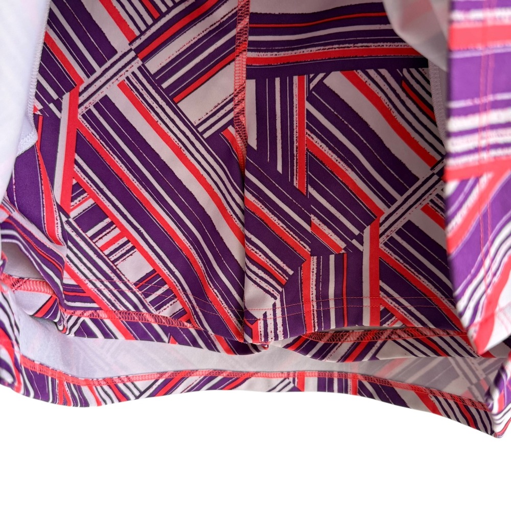 ADIDAS Golf Tennis Tween Bright Multicolor Geometric Stripe Girls Skort, XL - Picture 5 of 7